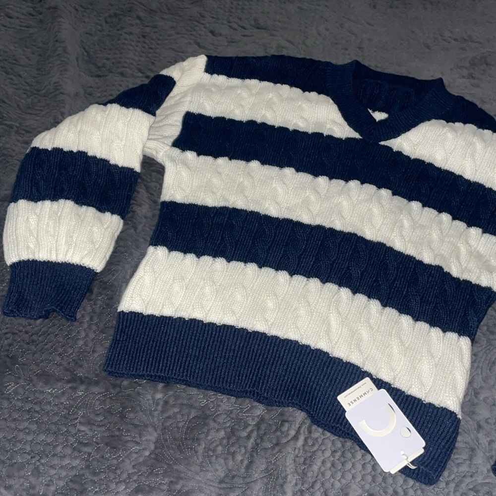 NWT Commense Sweater - Navy and White Stripped
